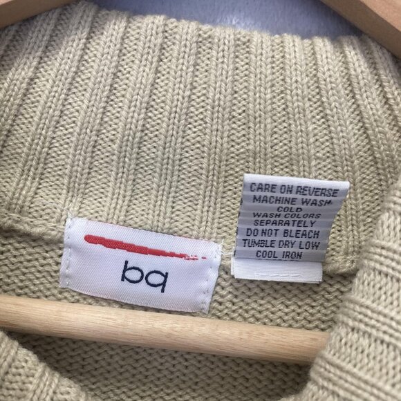 Vintage Y2K bq Oversized Sweater Mens 2XL Beige Brown Stripe Retro Baggy Acrylic - Picture 5 of 16